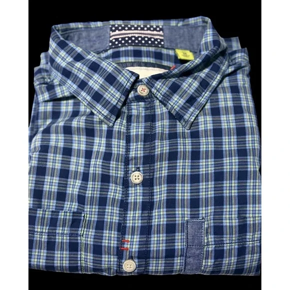 Robert Graham Shirt Mens Cotton Blue Tartan Plaid Tailored Fit Button Up Medium - Picture 11 of 14